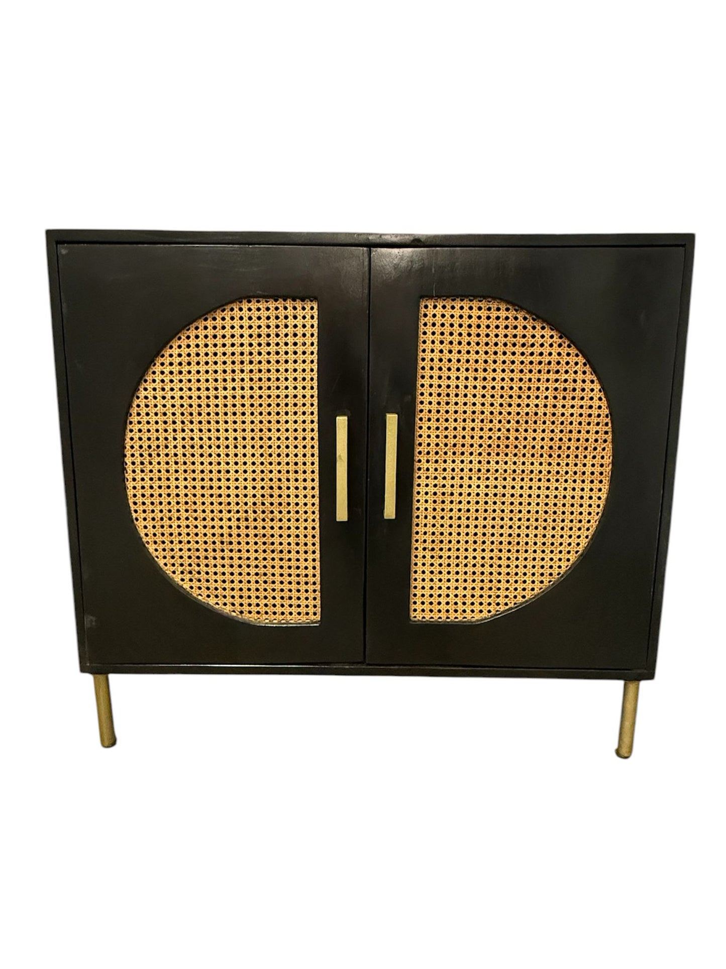 Midcentury Modern Entry Cabinet with Cane Doors