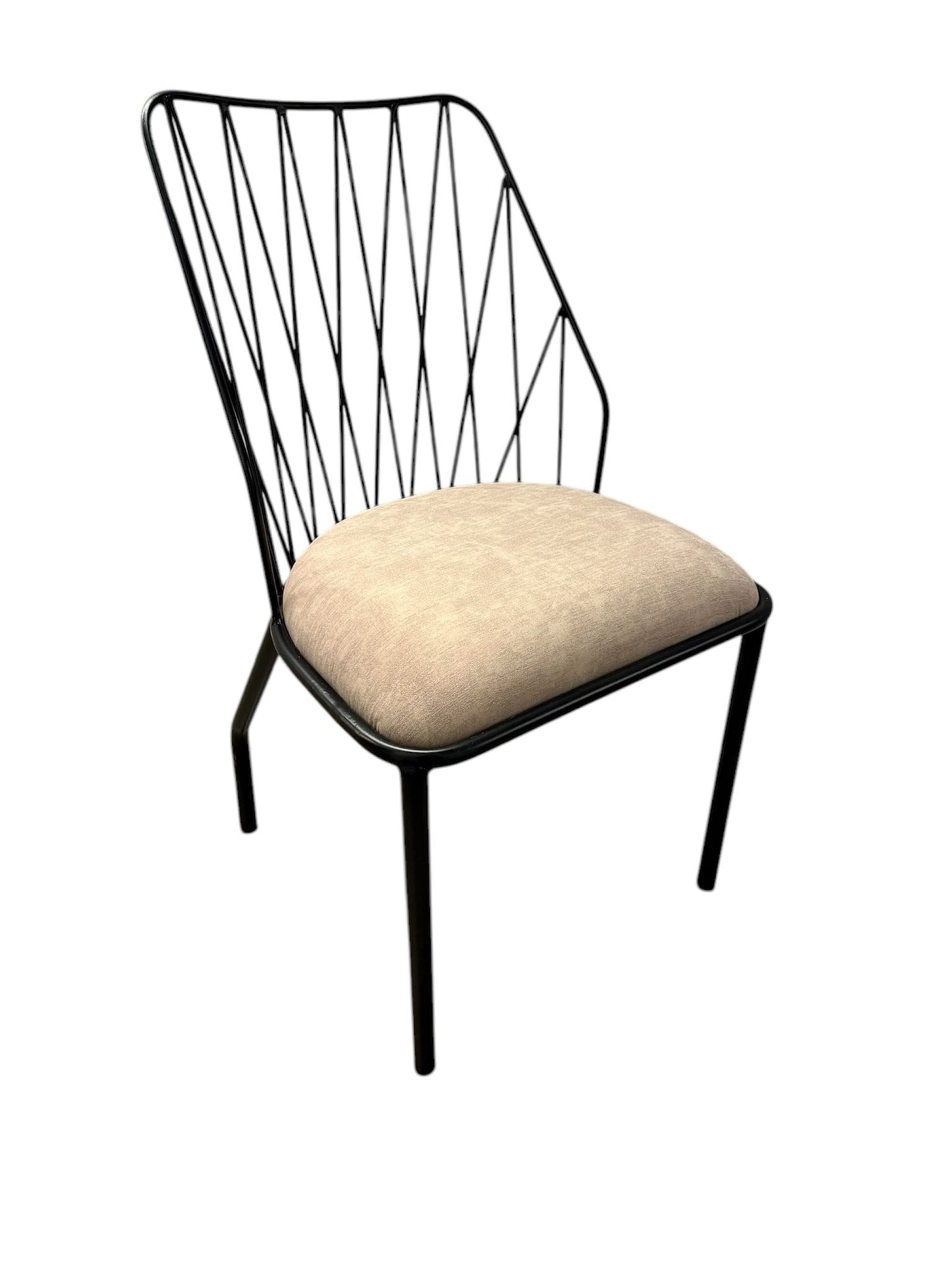 Live Edge Dining Table with 6 Iron Base Chairs Set