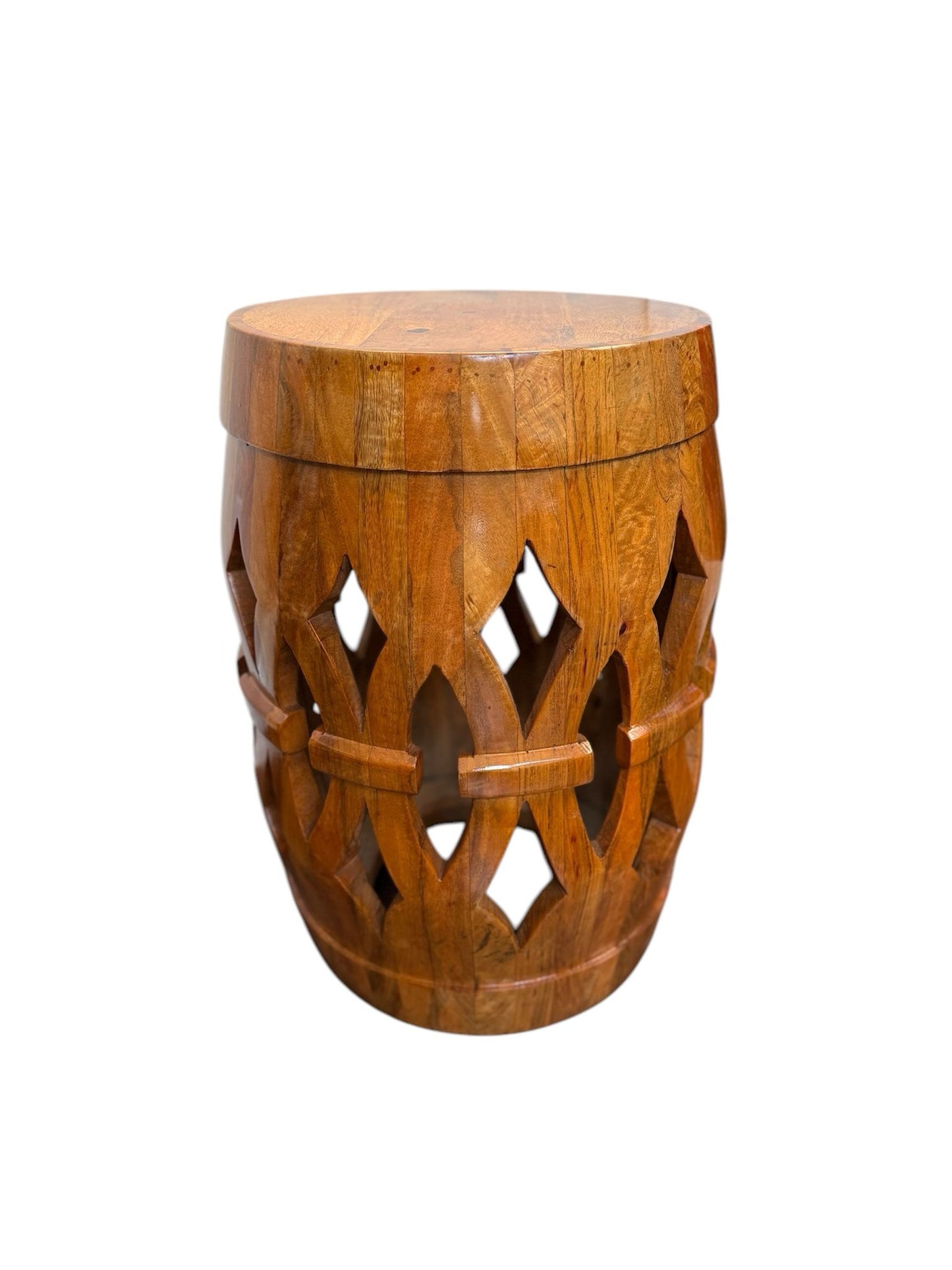 Solid Wooden Drum/Barrel Style Side Table