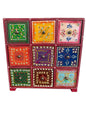 Hand Painted Wooden Decorative - 9 Drawer Box