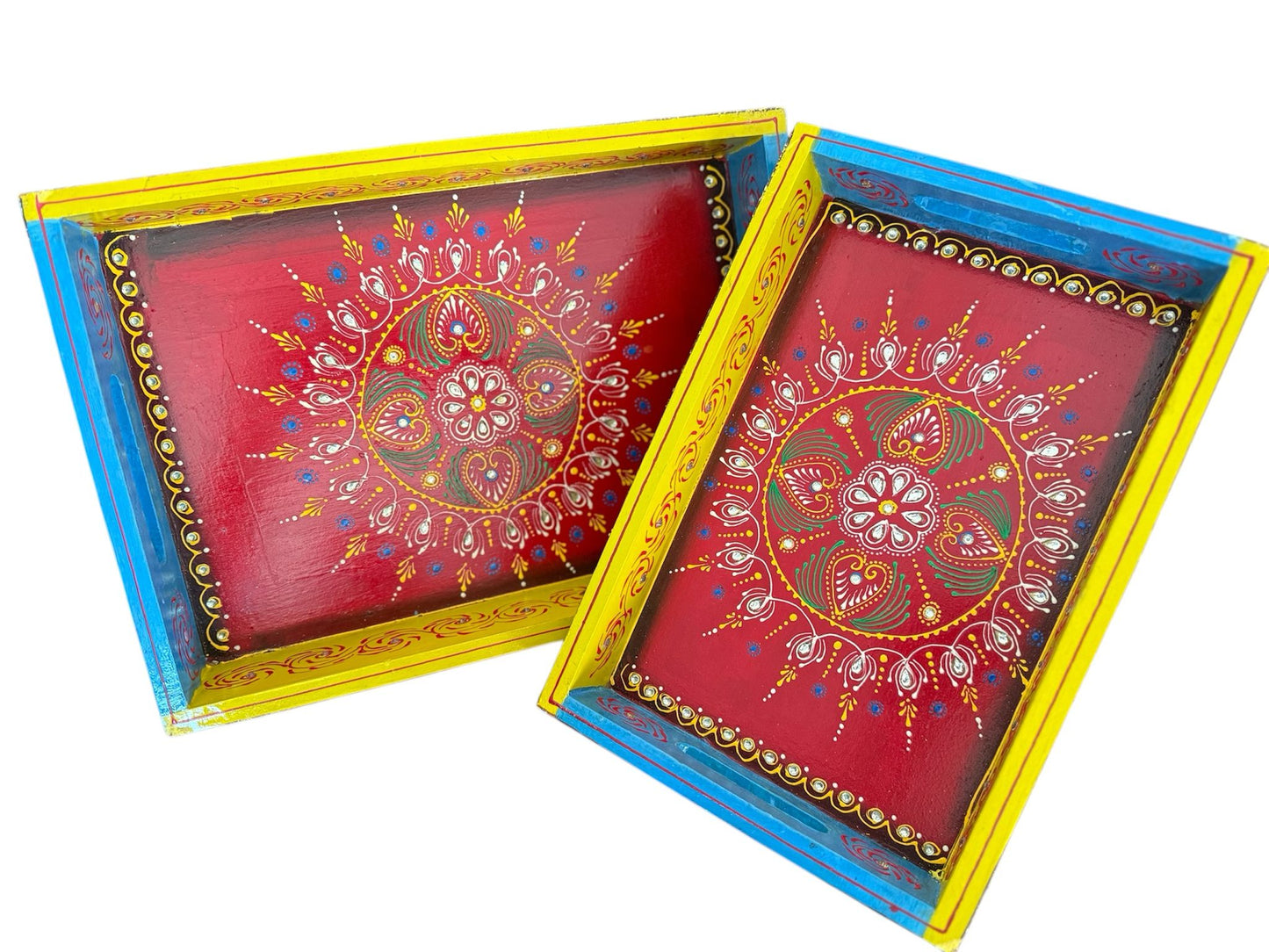 Handmade Wooden Tray Set (2 Piece Set)