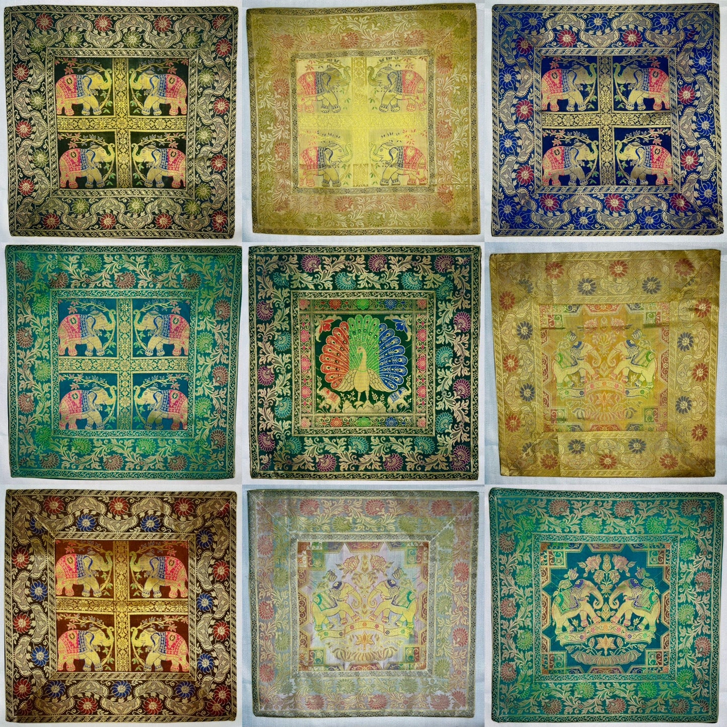 16 x 16 Silk Embroidered Accent Pillow/Cushion Covers