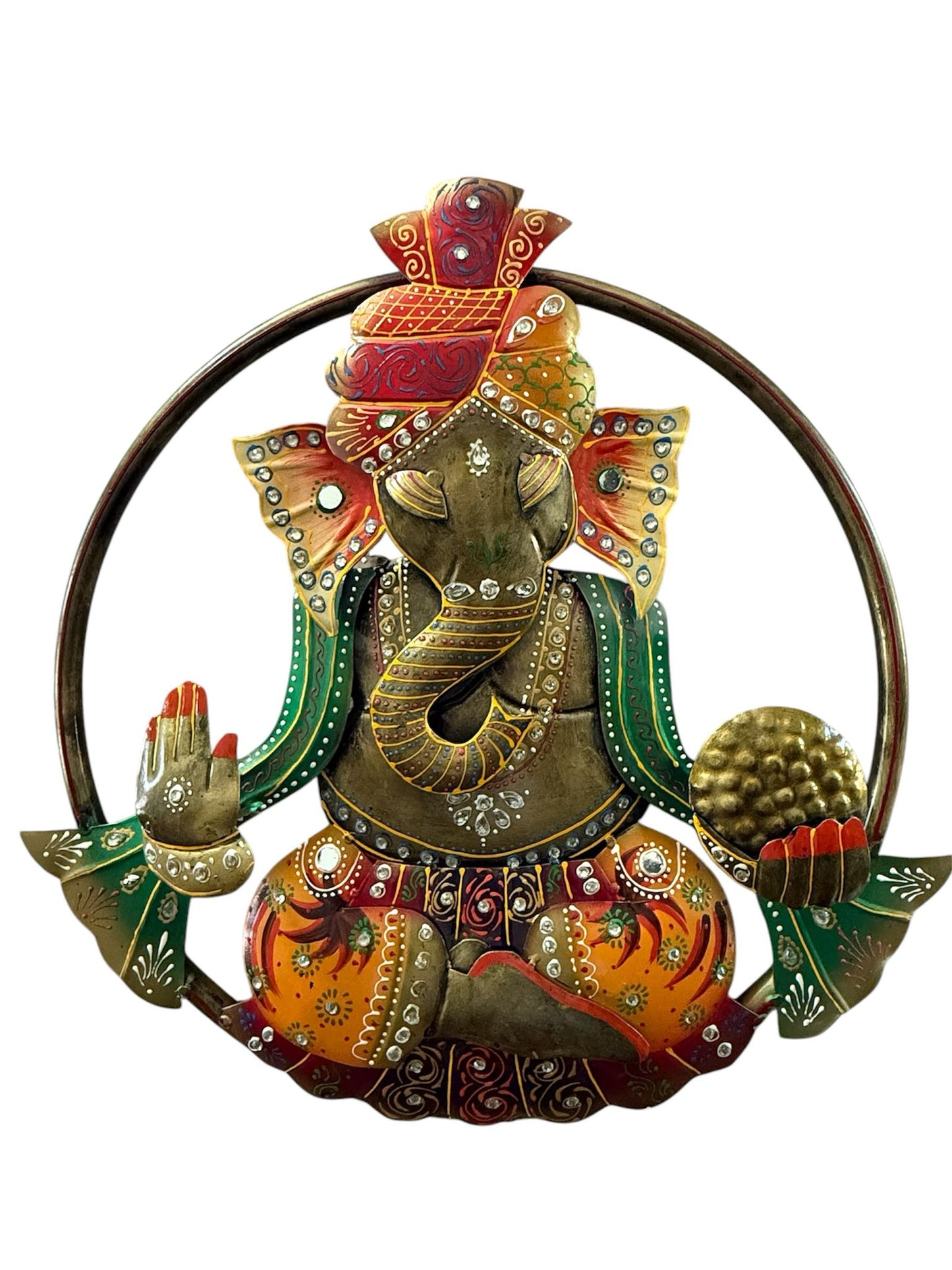 Ganesh, Laxmi, Saraswathi Metal Art Set (3 Piece Set)