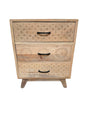 Small Natural Wood Night Stand with Drawers