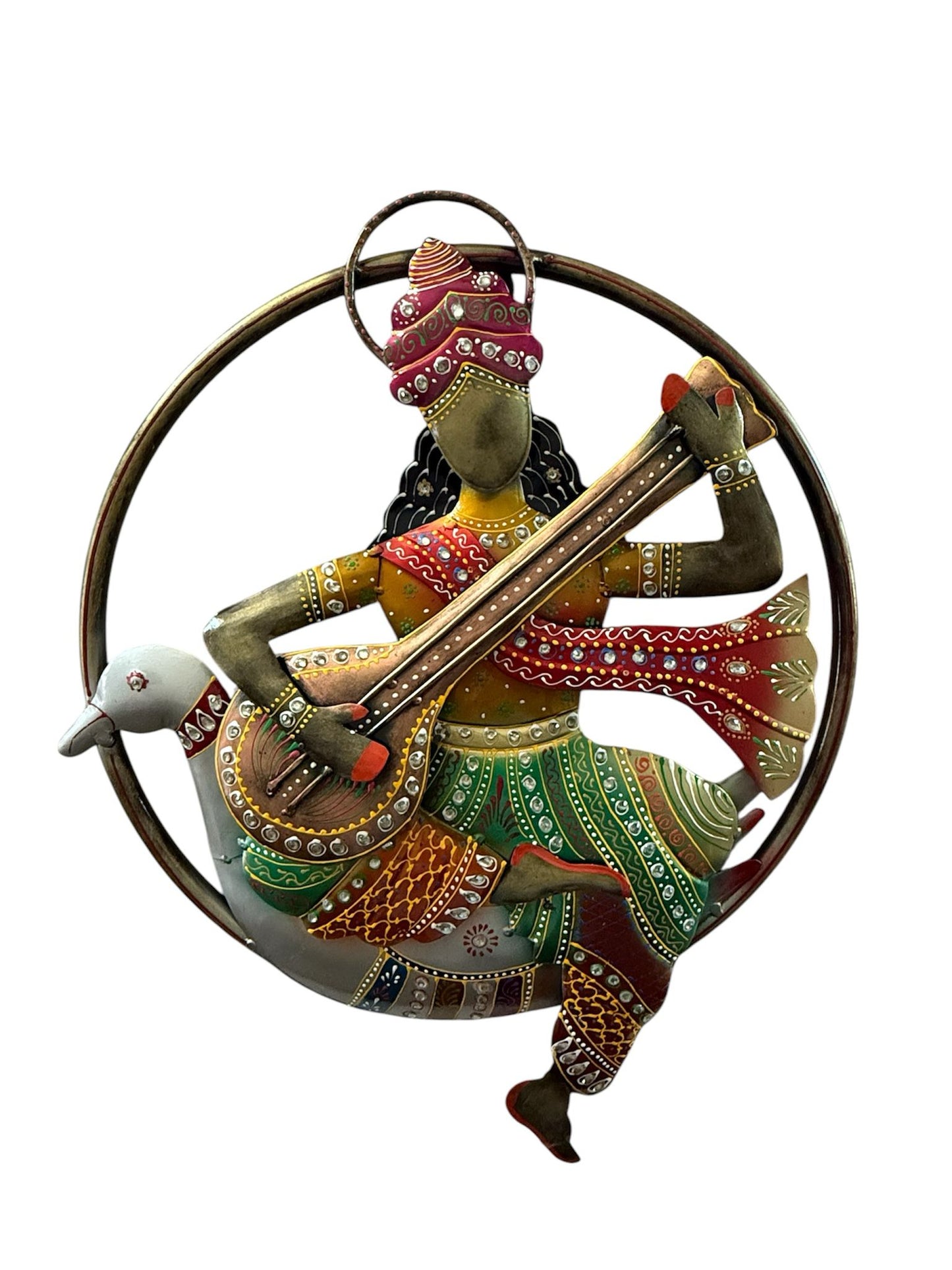 Ganesh, Laxmi, Saraswathi Metal Art Set (3 Piece Set)